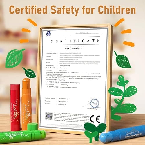 JUPITEARTH Tempera Paint Sticks for Kids, Quick Drying, 24 Colors | Non-Toxic and Washable Paint Sticks, 120 PDF Coloring Pages and 30 Stickers, Smooth, Mess-Free Art Supplies for Crafts thumbnail 5