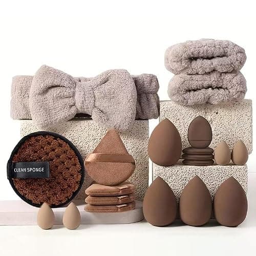 40 Stück Pinselset Makeup Professionelles Make up Pinsel set für Frauen | Foundation-Mischungen | Premium Beauty-Werkzeuge, Schwamm für Foundation, Make-up-Applikatoren (40 Stück - Kaffee) thumbnail 8