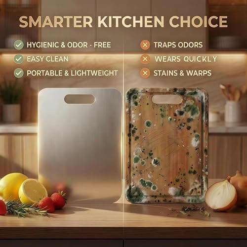 Stainless Steel Cutting Boards for Kitchen, 3 PCS Non Toxic Metal Chopping Board Set, Dishwasher Safe & Warp Proof (15.3"x11", 13.4"x9", 11.8"x7.9" Inch) thumbnail 6