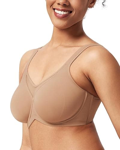 HSIA Minimizer Bras for Women Plus Size, Full Coverage Coolcomfort T Shirt Unlined Bra with Underwire for Heavy Breast thumbnail 2