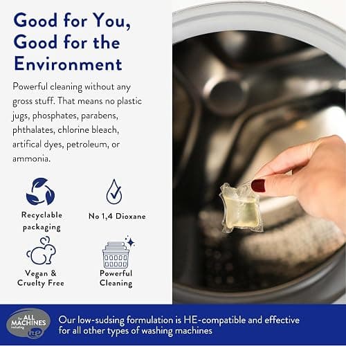 The Clean People Laundry Detergent Pods - Hypoallergenic Laundry Pods - Ultra Concentrated, Recyclable Packaging, Stain Fighting - Sweet Petals, 96 Pack thumbnail 4