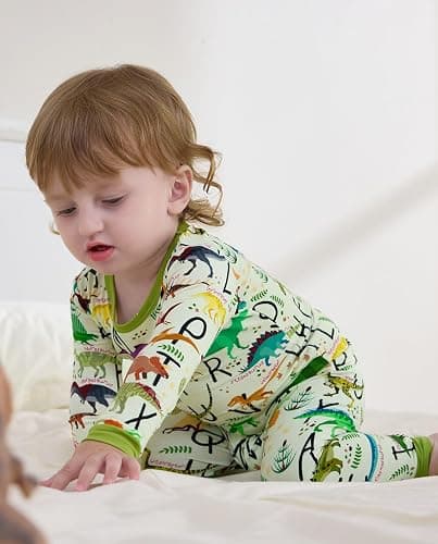 babee Reshinee Bamboo Viscose Toddler Pajamas Boys Girls Baby 12M-8Y Pjs Sets Kids 2pcs Long-Sleeve Snug fit Sleepwear thumbnail 8