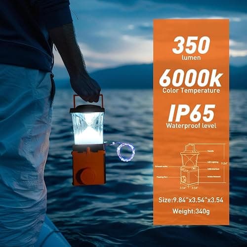 Salt Water Lamp - No Battery Needed, 350LM Brightness, 120-150 Hours Continuous Light, Portable LED Lantern for Fishing, Camping, Yoga & Home Use - FCC, RoHS , CE, Certified thumbnail 4