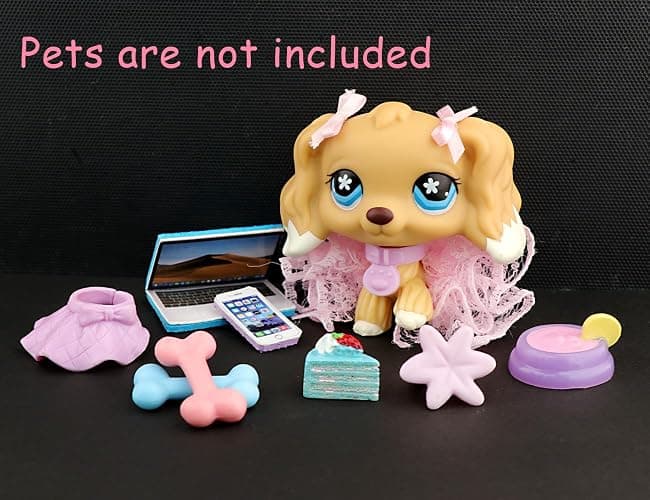 TDVOHO Accessories for lps Pets, (Random 25 pc) Hat Scarf Jacket Dress Bow Skirt Clothes Collar Foof and Drink Toy Accessories fit lps Cats and Dogs Fox Dragon Rabbit Pet Figure thumbnail 3