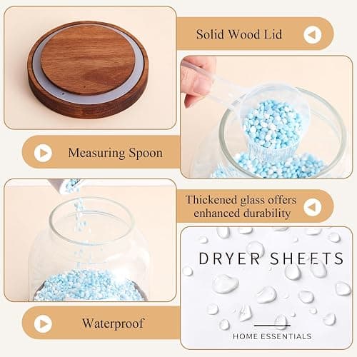 2 Pack Glass Laundry Pods Container with 30 Labels, Scoop, Base, 0.5 Gallon | Glass Laundry Detergent Container, Laundry Powder Canister Set for Detergent Pods, Powder and Laundry Room Organization thumbnail 5