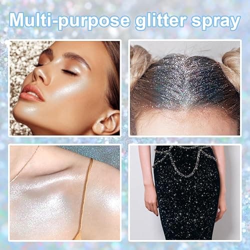 Hair and Body Glitter Spray, Glint-Rainbow Hair Glitter Extra Fine Face Shimmer Powder for Clothes, Festival Loose Sparkle Powder for Rave Clothes Nail Art Easter Halloween Crafts (Glint-Rainbow) thumbnail 6