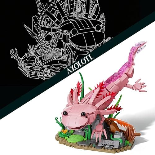 Axolotl Building Set, Compatible with LEGO Animals, 998 PCS Marine Animal Building Kit with Movable Joints & Display Base, STEM Building Toy Gift for Adults & Teens 14+, Creative Gift Desk Decor thumbnail 5