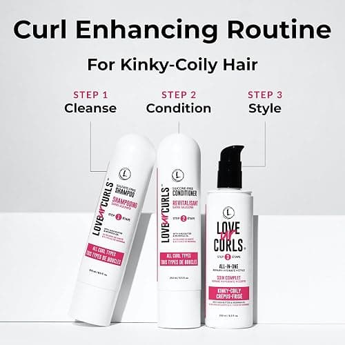 Love Ur Curls - Shampoo & Conditioner Set with All in One Curl Cream Styler for Kinky & Coily Hair, 3 Step System for Repair and Moisturizing thumbnail 2