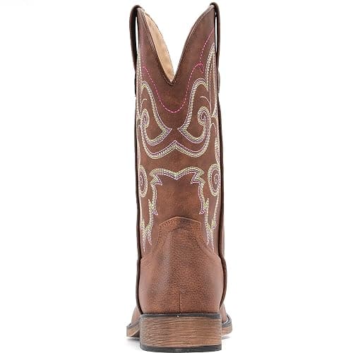 IUV Cowboy Boots For Women Square Toe Wide Western Boots Mid Calf Cowgirl Boots Pull On Fashion Embroidered Cowboy Boots thumbnail 7