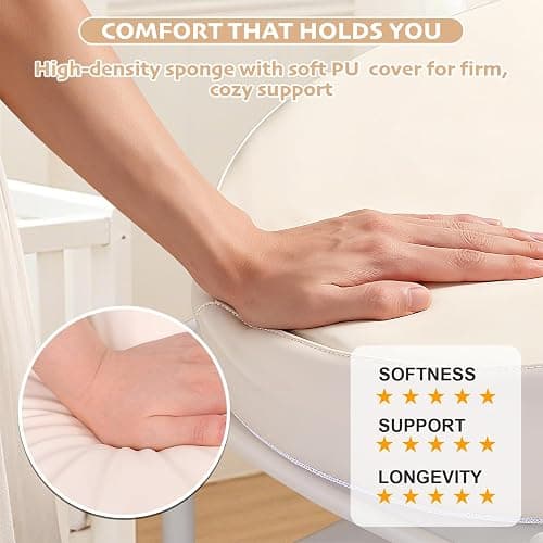Baby Changing Pad, Waterproof & Wipeable Soft Diaper Changing Mat with PU Cover, Contoured Baby Changing Pad for Dresser & Table, with Non-Slip Safety Belt, Portable & Lightweight,Large Cushioned Foam thumbnail 5