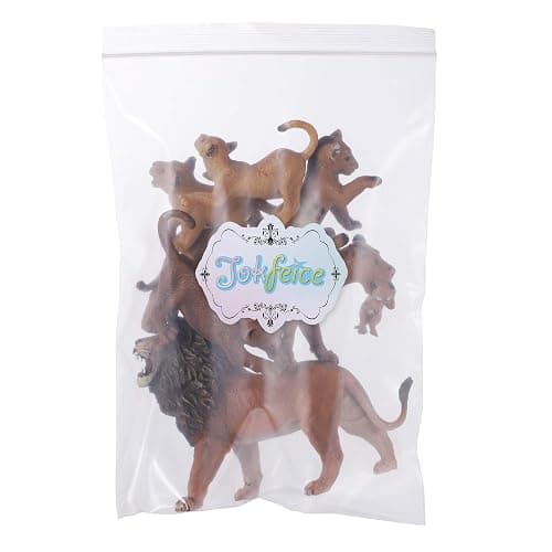 JOKFEICE Lion Toy Figures – 6pcs Realistic Plastic Lions – Wild Animal Action Models for Kids – Educational Forest & Farm Toys, Cupcake Toppers, Birthday Gift for Boys and Girls thumbnail 7