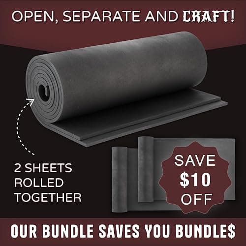 2-Pack Shape Retention EVA Cosplay Foam - 5mm Thick (Black) X-Large 35”x59” High Density EVA Craft Foam Sheets - Premium 85 kg/m3 Heat Shape Material for DIY, Con or Halloween Costumes - The Foamory thumbnail 2
