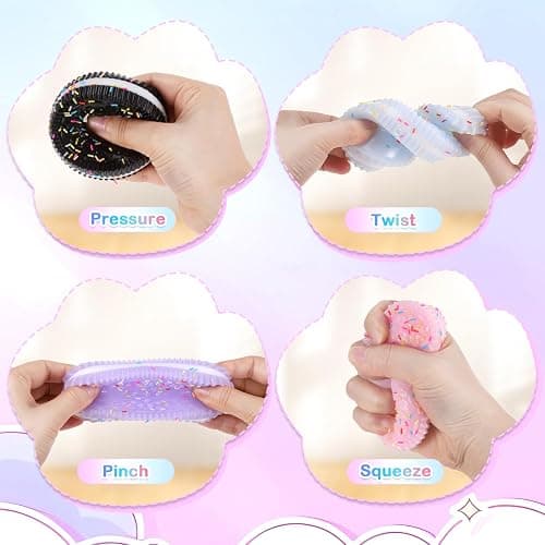 MICHIHOMIE 12 Pcs Stress Relief Toy, Biscuit and Cat Paw Simulation Squishy Toy, Taba Squishy for Kids and Adults, Anxiety Relief Sensory Toy for Halloween Easter Party Favors thumbnail 4
