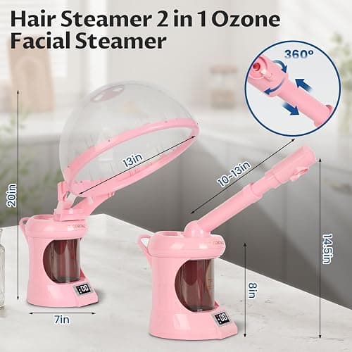 LKT COBTAC 2 in 1 Hair Steamer, Hair Facial Steamer | 300ml water tank,with timing function,suitable for all hair types,for personal home use thumbnail 2