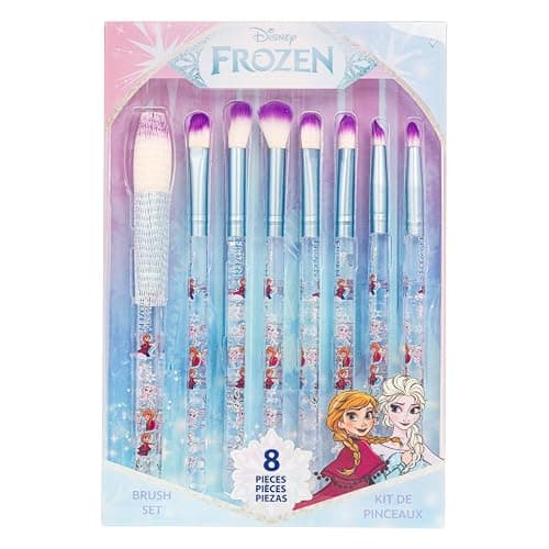 Disney Frozen 8-Piece Makeup Brushes Set for eyeshadow, highlighter, blush, Soft Hairs, Makeup Kit for Girls, by Townley Girl - Image 1