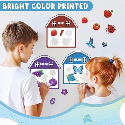 10Pcs Magnetic Color Sorting Cute Farm Animal Fridge Magnets for Toddlers | 60 Toddler Magnets for Refrigerator Early Education Toddler Color Sorting Learning Activities Boys Girls Gifts thumbnail 5