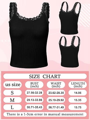 Sintege Women's Lace Patchwork Tank Top Lace Camisole Tank Sleeveless Cami Crop Y2k Tops thumbnail 4