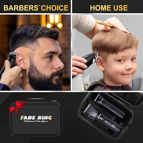 FADEKING® Professional Hair Clippers for Men - Cordless Beard Trimmer & Nose Hair Trimmer Set, All-in-One Mens Grooming Kit with Foil Shaver - Fathers Day Gift for Dad Men Husband thumbnail 6