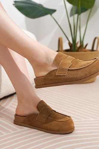 Project Cloud 100% Genuine Leather Womens Clog - Memory Foam Arch Support Non-Slip Sole Mules & Clogs for Women Footwear - Platform Winter Shoes (Foamy) thumbnail 2