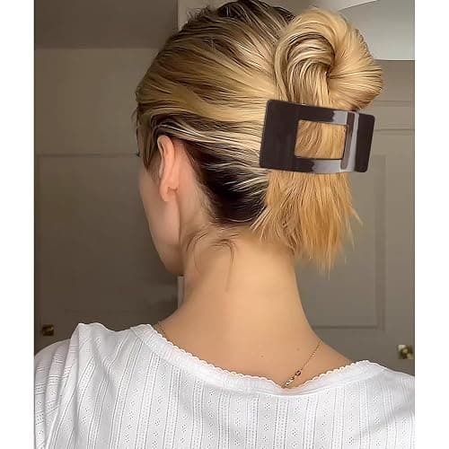 Velscrun Flat Hair Clips for Women Girls, Matte Lay Flat Claw Clips, Strong Hold Large Side Hair Clip All Hair Types, French Duck Billed Non Slip Grip Daily Styling Hair Jaw Claw Clip Natural Color thumbnail 3