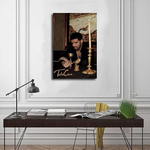 EUNHNXSK Take Care Drake Canvas Poster Wall Art Decor Print Picture Paintings for Living Room Bedroom Decoration Unframe：08x12inch(20x30cm) thumbnail 3