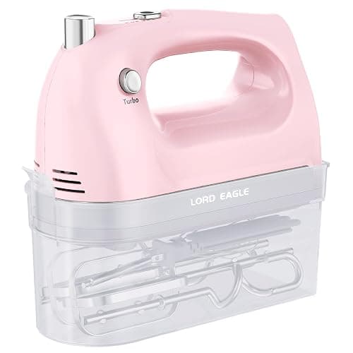 Lord Eagle Hand Mixer Electric 400W, 5 Speed handheld Mixer, 5 Stainless Steel Accessories for Baking Cake Egg Cream Food Beater, Turbo Boost/Self-Control Speed + Eject Button - Image 1