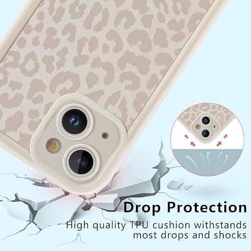 lioscre 2 Pack Cute Cheetah Print Phone Cases for iPhone 14 Case 6.1", Aesthetic Cool Leopard Pattern Design Cover Shockproof Soft Slim TPU Full Camera Lens Protective Funda for Women Girls thumbnail 5