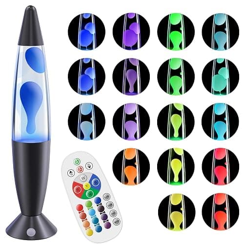 Soarling Large Black 17 Colors Changing LED Liquid Motion Lamps with Remote 16 Inch Giant Color Changing Lamp Relax Mood Night Light for Kids Adults Classic Table Lamp thumbnail 7
