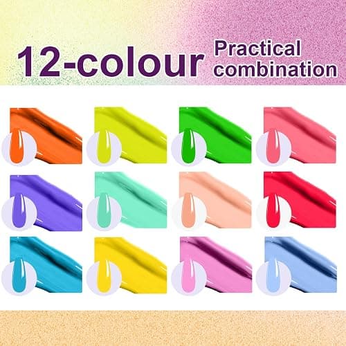 U-Shinein Gradient Painting Gel, 12 Bright Colors Ombre Gel Nail Polish for Pigment Pat Nails Aura Nails, French Manicure DIY Nail Art Long-lasting No-wipe Palette Chroma Carnival​ thumbnail 2