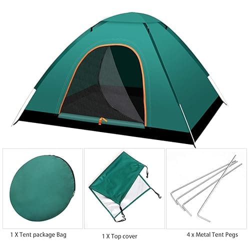 RISEPRO instant automatic pop up tent, 2 Person Lightweight Tent, Waterproof Windproof, UV Protection, Perfect for Beach, Outdoor, traveling, hiking, camping, hunting, fishing - Green thumbnail 5