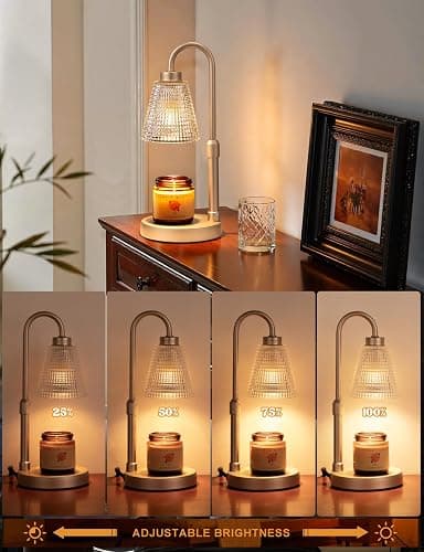 Innqoo Champagne Gold Candle Warmer Lamp with Timer, Dimmable Candle Warmer for Home Decor, Height Adjustable Candle Lamp for Jar Candles, Birthday Gifts for Women Mom, House Warming Gifts New Home thumbnail 3