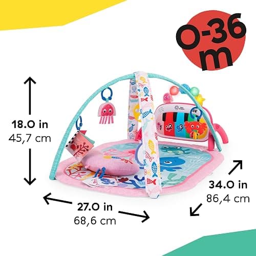 Baby Einstein Ocean Explorers 4-in-1 Kickin Tunes Jellyfish Jamboree Music & Language Discovery Gym, Pink, Ages 0 Months and Up thumbnail 3