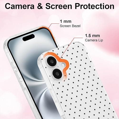 QLTYPRI Cute Polka Dot Phone Case for iPhone 16 Plus, White | Polka Dot Fashion Aesthetic Design for Women Girls, Pretty Stylish Kawaii, Slim Fit, Durable TPU Shockproof Protective Case thumbnail 2