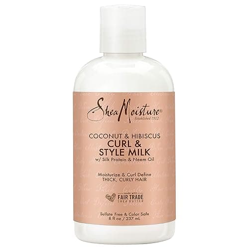 SheaMoisture Fair Trade Sulfate Free Coconut Hibiscus Curl & Style Milk with Silk Protein & Neem Oil For Thick, Defined, Curly Hair 8 oz - Milk - Image 1