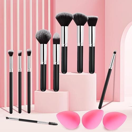 Makeup Brushes Set Gifts for Women, Christmas Stocking Stuffers for Women Teen Girls Wife Sister 13 Pcs Premium Kit with Foundation Concealer Blush Sponge Professional Beauty Blenders Accessories thumbnail 3