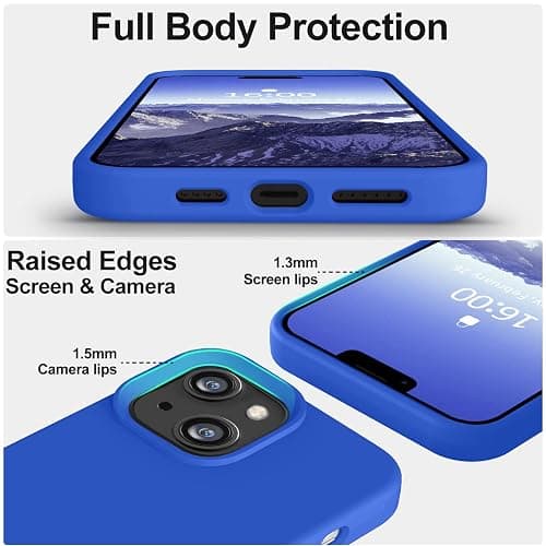Vooii Compatible with iPhone 14 Case, [Anti-Scratch Microfiber Lining] [Soft Touch Premium Liquid Silicone], Ultra Slim Shockproof Protective Phone Case for iPhone 14 - Klein Blue thumbnail 3