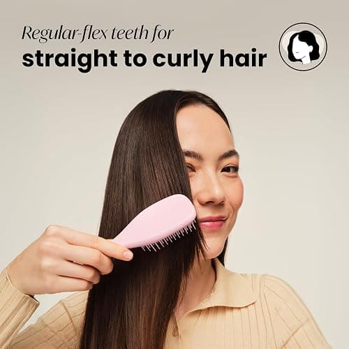 Tangle Teezer Mini Ultimate Detangler - For Wet & Dry Hair - Detangling Brush for All Hair Types - Perfect Brush For Kids & Travel - Millenial Pink thumbnail 3