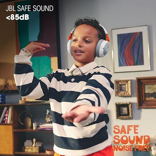JBL Junior 470NC - Wireless Over-Ear Noise Cancelling Kids Headphones with JBL Safe Sound (<85dB), Fit for Kids, Parental Control with Customizable Volume & Playtime and 50Hr Battery Life (White) thumbnail 3