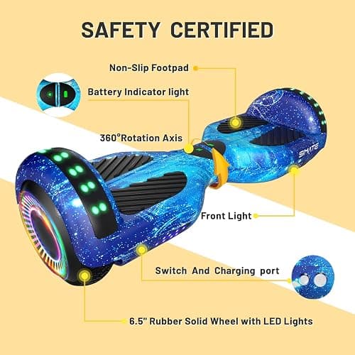 SIMATE Hoverboard, Bluetooth All Terrain Hover Boards with LED Lights and APP Control, Gifts for Kids Adults Girls Boys, for All Ages thumbnail 3