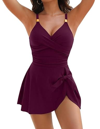 Blooming Jelly Womens One Piece Swimsuit Tummy Control Bathing Suit Gold Metal Tie Knot 2026 Swim Dress - Image 1