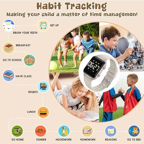 Timever Kids Digital Watches for Ages 5-14 Girls Boys,Kids Sports Watch Outdoor Digital Watches with Step Counting/Distance Calculation/Vibration Dual Alarm Clock/Stopwatch/5 ATM Waterproof thumbnail 5