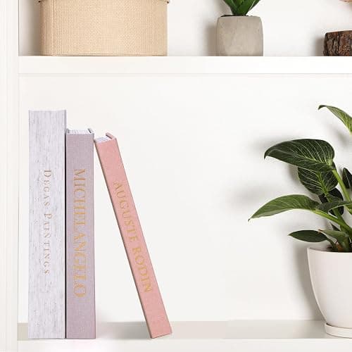 XKDOUS Set of 3 Linen Decorative Books with Gold Foil Cover Faux Book Storage Box for Coffee Table, Bathroom Shelf & Home Decor thumbnail 8