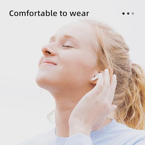 AAZ Wireless 5.2 Bluetooth Headphones, Wireless Gaming Earbuds with Stereo Sound, in-Ear bass Sports White Headphones with Built-in Microphone thumbnail 6