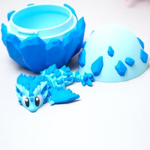LUYUCUBE Colourful 3D Printed Dragon Egg,Little Dragon Inside Egg,Flexible Realistic Articulated Animal Fidget Toys,Mystery Figurines Gifts,Executive Desk Décor and Festival Collectible (Diamond) thumbnail 5