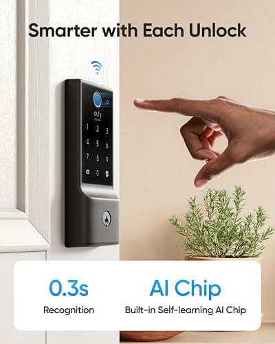 eufy Security Smart Lock C220 Front Door Handle Set, Fingerprint Keypad Door Lock with Handle, Built-in Wi-Fi, App Control, Keyless Entry Deadbolt, 8 Months Battery, IP53 Waterproof, BHMA Certified thumbnail 2