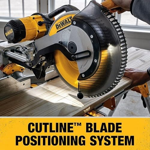 DEWALT Miter Saw, 12-inch Double Bevel Sliding Compound Miter Saw with XPS LED Shadow Light System, Includes Blade Wrench, Material Clamp and Dust Bag (DWS780) thumbnail 6