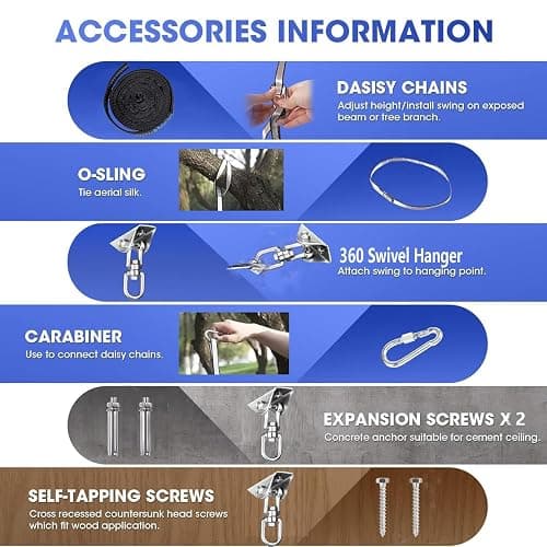 Aokitec Sensory Swing for Kids with Special Needs, Indoor Kids Swing Cuddle Hammock Chair Adjustable Aerial Swing for Children with Autism, ADHD, Asperger, Sensory Integration(Blue) thumbnail 5