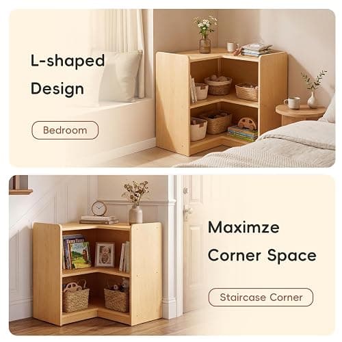 OOOK L-Shape Montessori Bookshelf for Compact Corner Space, Corner Shelf | FSC Plywood, Use Alone or Fits Shelf Combination Series, Montessori Furniture in Kids Room, Daycare, Nursery, Classroom thumbnail 7