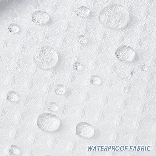 Furlinic Waffle Weave No Hook Shower Curtain with Snap in Fabric Liner Set,Heavy Duty Textured Bathroom Curtain with See Through Window,Waterproof & Machine Washable,Hotel Style,White,71x72 Inch thumbnail 5