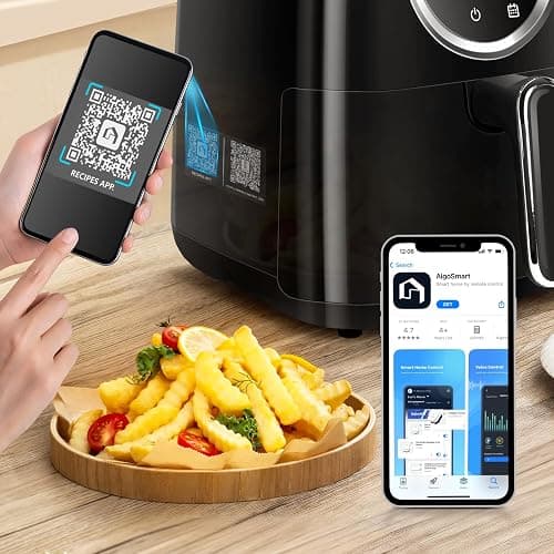 Aigostar Odin - Friggitrice ad Aria, 8-in-1 Menu, Friggitrice Senza Olio da 1400W, 4.2L, Touch Screen LED, Slot Raccogli Cavo, Senza BPA, Cestino Antiaderente Rimovibile, Nero thumbnail 2